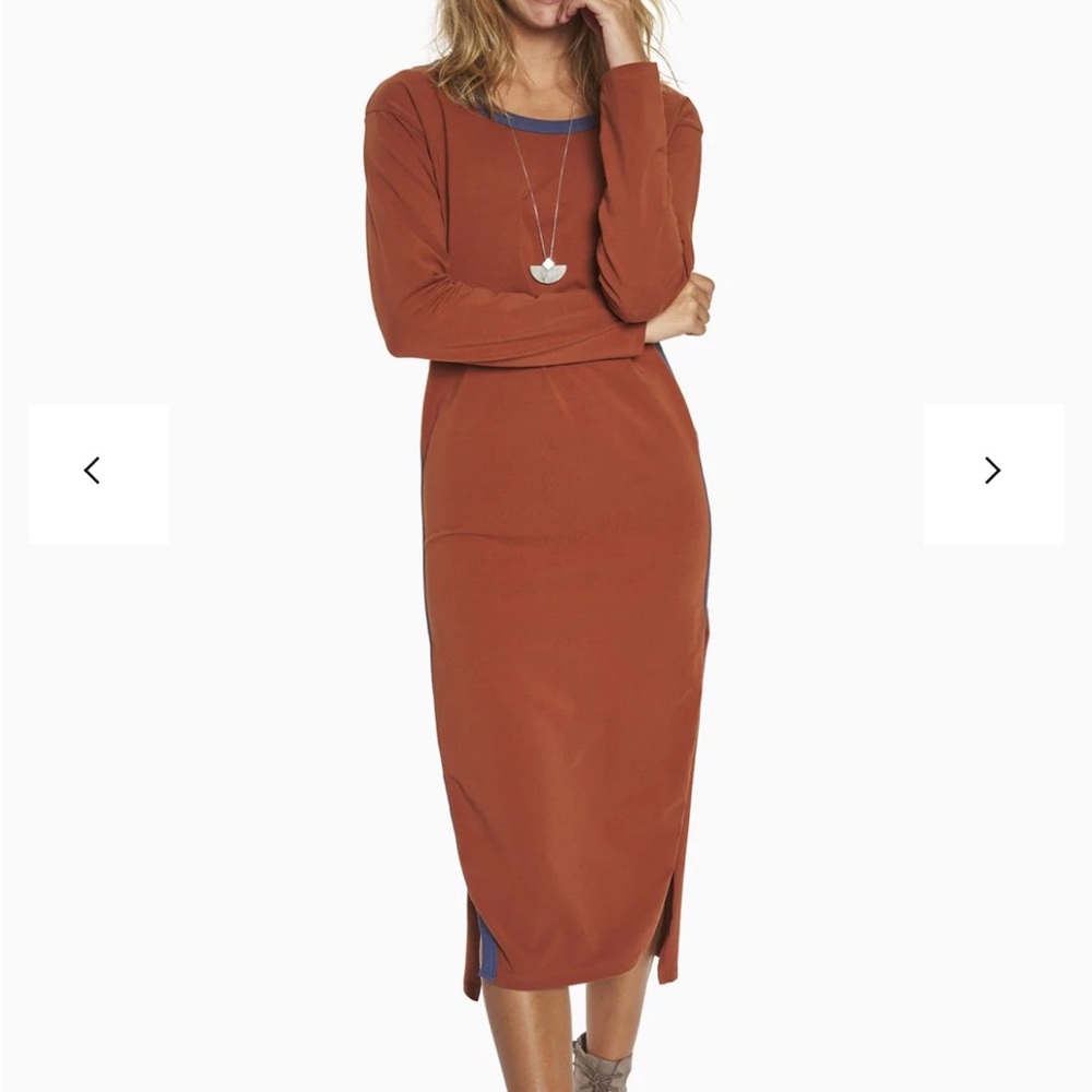 Yes And Elegant Rust Long Sleeve Dress